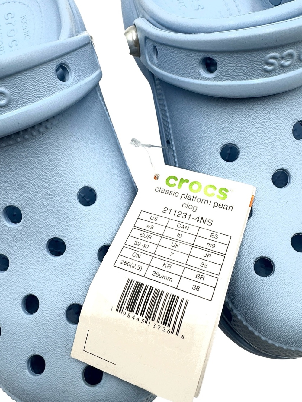 NWT Crocs Classic Platform Pearl Clogs Women’s Size 9 - Picture 11 of 16